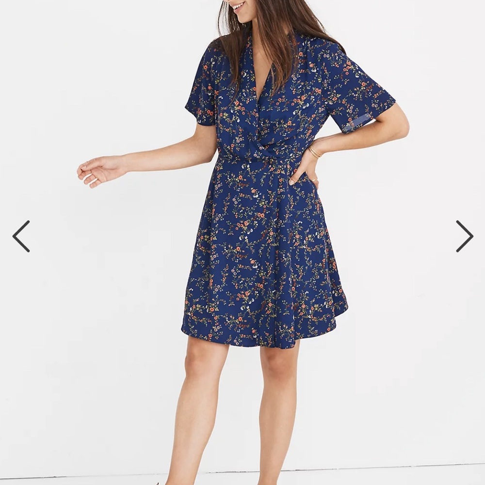 MADEWELL Amaranth Wrap Dress in Moonless Floral
